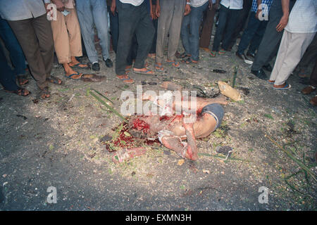 Dead victim of Mumbai bomb blast 1993 Bombay Mumbai Maharashtra India Stock Photo