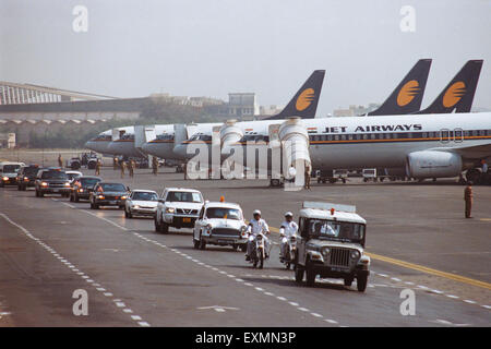 American President Bill Clinton departure at airport Bombay Mumbai Maharashtra India Stock Photo