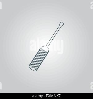 screwdriver icon, sign and button Stock Vector