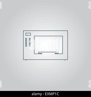 Microwave oven icon, sign and button Stock Vector