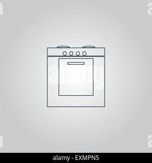 Stove icon, sign and button Stock Vector
