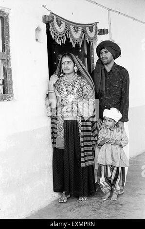 Indian family Ghanethi village Kutch district Gujarat India Stock Photo