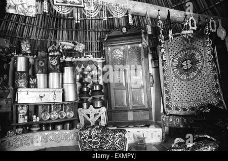 House interior, Ludia village, Kutch district, Gujarat, India, Asia Stock Photo