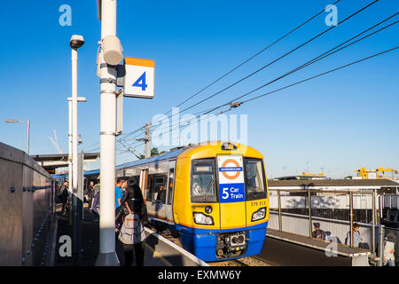 5 Car Overground train at Willesden Junction, London, England, U.K. Stock Photo