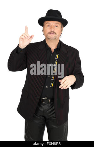 Handsome man doing different expressions in different sets of clothes: idea Stock Photo