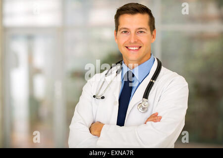 handsome health care worker looking at the camera Stock Photo