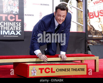 Vince Vaughn at the Vince Vaughn Hand and Footprint Ceremony held at the TCL Chinese Theatre IMAX in Hollywood on March 4, 2015. Stock Photo