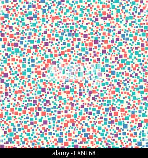 Seamless pattern background, noise texture, square shapes of random size and color Stock Vector