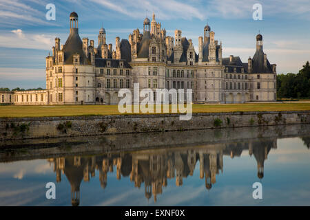 Dawn over Chateau de Chambord - originally built as a hunting lodge for King Francis I, Loire-et-Cher, Centre, France