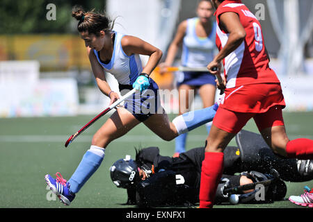 Toronto, Ontario, Canada. 15th July, 2015. July 15, 2015 - Toronto, Canada - Uruguay faces off against Cuba in a field hockey match at the Toronto Pan American Games. © James Macdonald/ZUMA Wire/Alamy Live News Stock Photo
