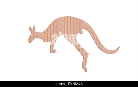 kangaroo shape paper box on white background Stock Photo