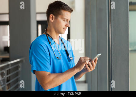 modern medical professional using smart phone Stock Photo