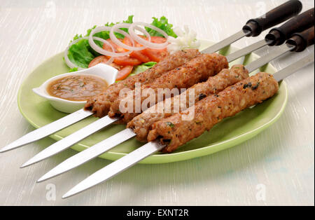 Seekh Kababs or Chicken Reshmi Kababs Stock Photo