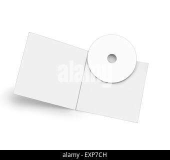 Withe cd pack with a blank space against white background Stock Photo