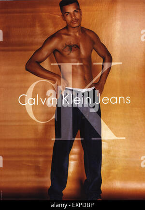 1990s UK Calvin Klein Magazine Advert Stock Photo