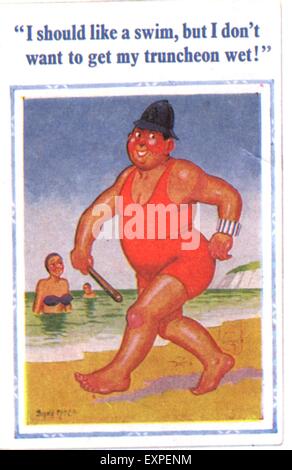 1950s UK Saucy Seaside Postcard Stock Photo