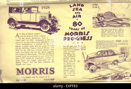 1920s UK 80 Years of Morris Progress Magazine Advert Stock Photo