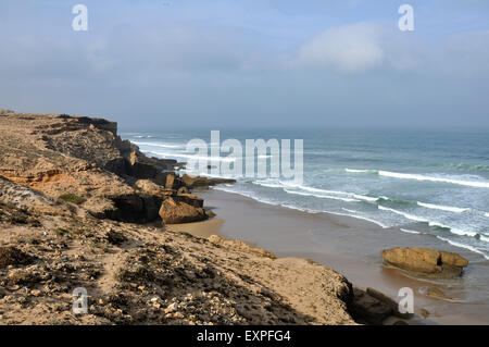 Rocky shore in Souss-Massa region in Morocco. Stock Photo