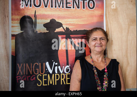Altamira, Para State, Brazil. Antonia Melo, coordinator of Movimento Xingu Vivo Para Sempre. Stock Photo