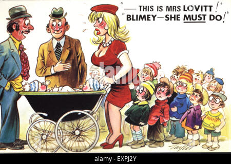 1960s UK Saucy Humour Postcard Stock Photo