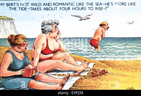 1960s UK Saucy Humour Postcard Stock Photo