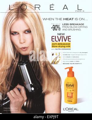 2000s UK L'Oreal Magazine Advert Stock Photo