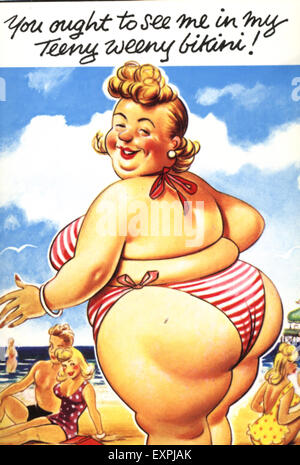 1950s UK Saucy Humour Postcard Stock Photo