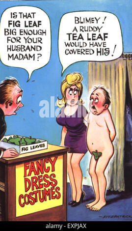 1960s UK Saucy Humour Postcard Stock Photo