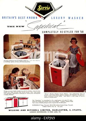 1950s UK Servis Washing Machines Magazine Advert Stock Photo