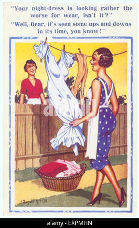 1950s UK Saucy Seaside Postcard Stock Photo