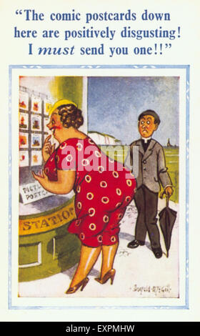 1960s UK Saucy Seaside Postcard Stock Photo