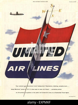 1950s USA United Airlines Magazine Advert Stock Photo - Alamy