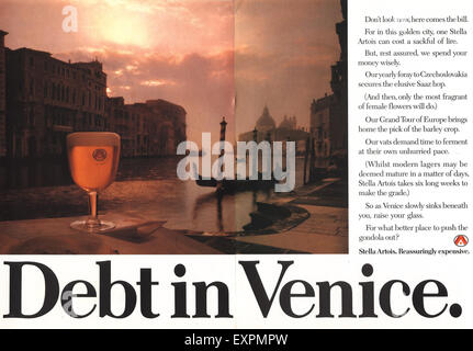 1990s UK Stella Artois Magazine Advert Stock Photo