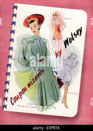 1940s UK Wolsey Magazine Advert Stock Photo