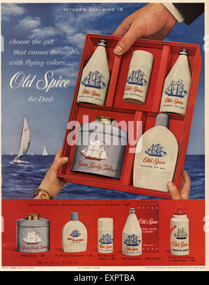 1960s USA Old Spice Magazine Advert Stock Photo