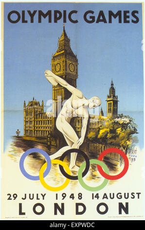 1940s UK Olympics London Poster Stock Photo
