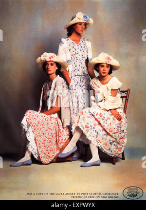 1980s UK Laura Ashley Clothing Magazine Advert Stock Photo