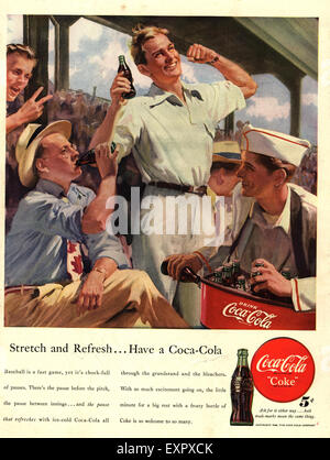 1940s USA Coca-Cola Magazine Advert Stock Photo