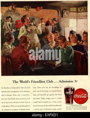 1940s USA Coca-Cola Magazine Advert Stock Photo