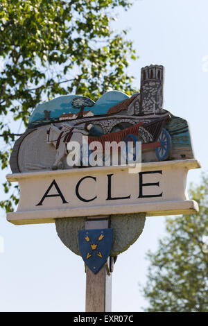 ACLE village sign. Norfolk Broads England UK Stock Photo