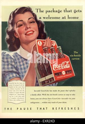 1940s USA Coca-Cola Magazine Advert Stock Photo