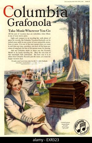 1910s USA Columbia Magazine Advert Stock Photo