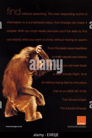 1990s UK Orange Magazine Advert Stock Photo