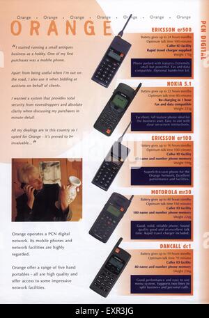 1990s UK Orange Magazine Advert Stock Photo