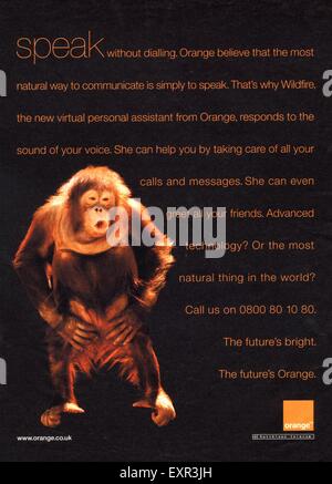 1990s UK Orange Magazine Advert Stock Photo