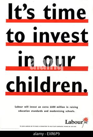 1990s UK The Labour Party Poster Stock Photo