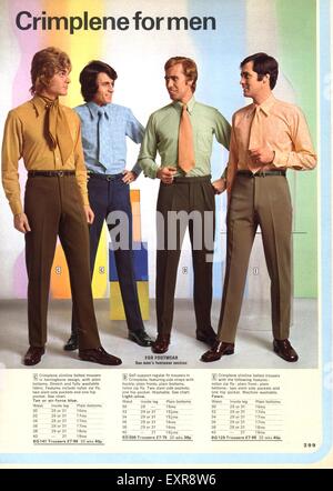 1970s UK Mens Fashion Catalogue/ Brochure Plate Stock Photo