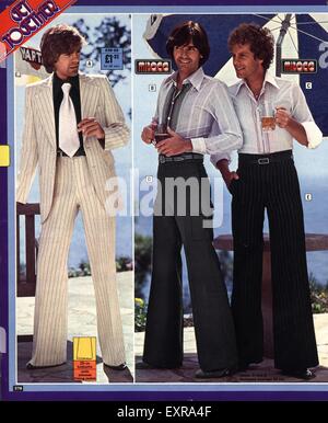 1970s UK Mens Fashion Catalogue/ Brochure Plate Stock Photo