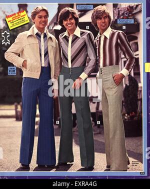 1970s UK Mens Fashion Catalogue/ Brochure Plate Stock Photo