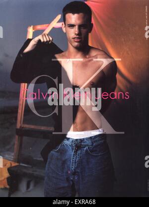 1990s UK Calvin Klein Magazine Advert Stock Photo